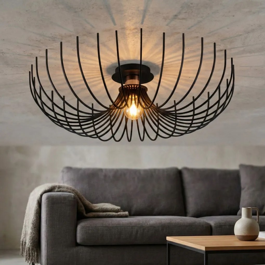 Aspendos N-639 fekete fém függőlámpa, Ø56 cm