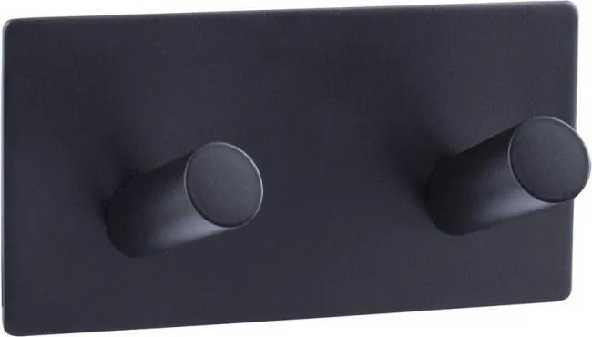 AWD Dupla fekete öntapadó fali akasztó