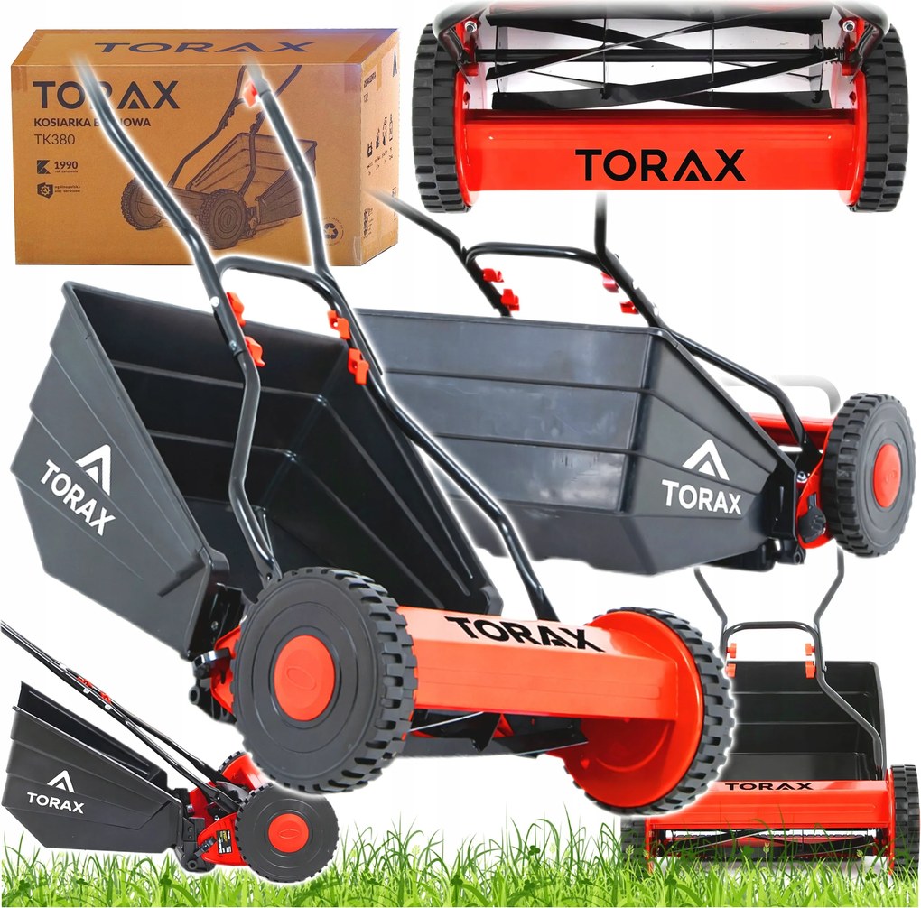 Kézi Fűnyíró Dob TK380 Mechanikus Orsó Kosár 18L Toló 38cm