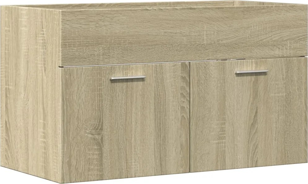 vidaXL sonoma tölgy szerelt fa fürdőszobai mosdószekrény 90x38,5x46 cm