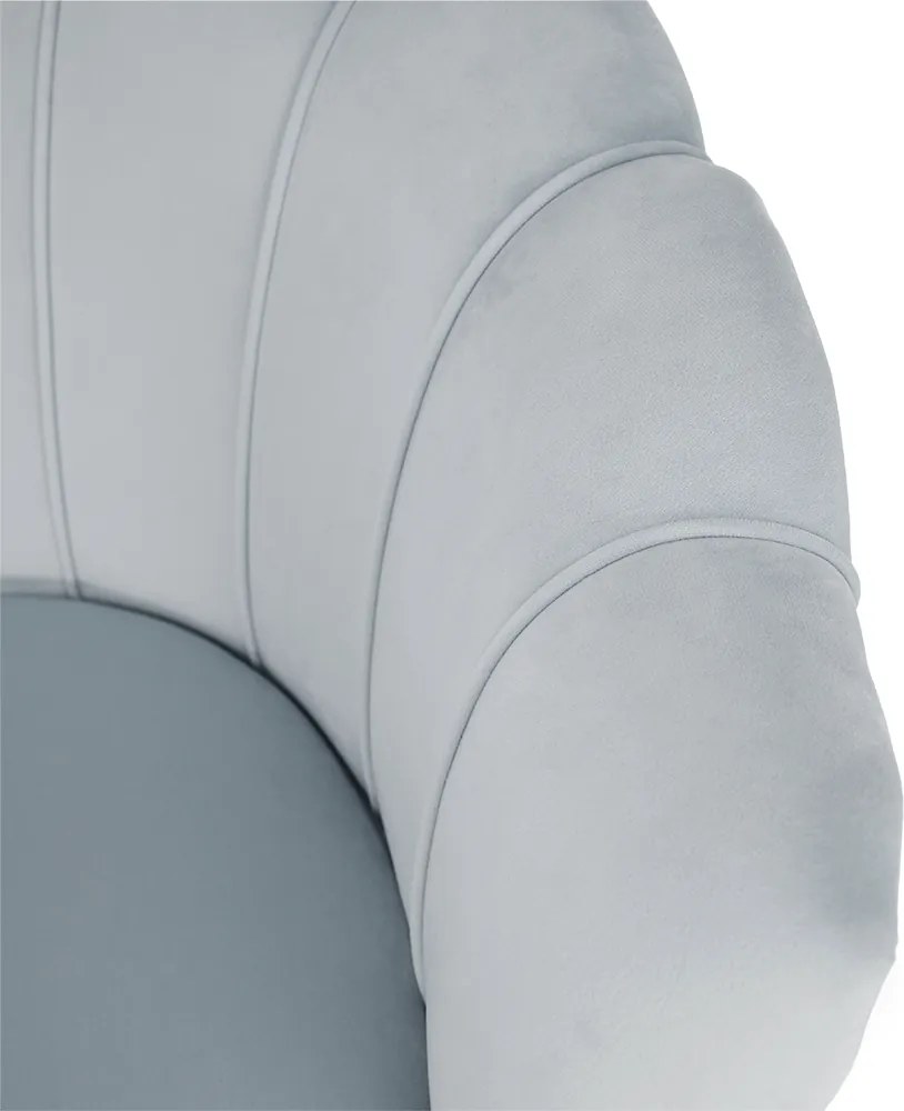 Pad Art-deco stílusban, szürke-kék Velvet anyag/gold chróm-arany, NOBLIN