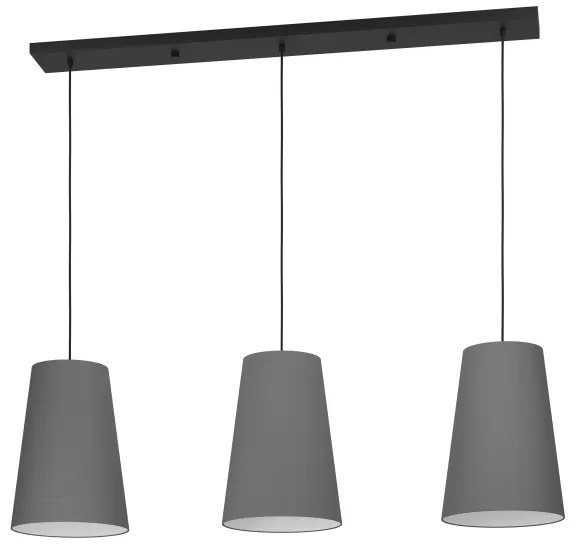 Eglo 390136 - Csillár zsinóron PETROSA 3xE27/40W/230V szürke