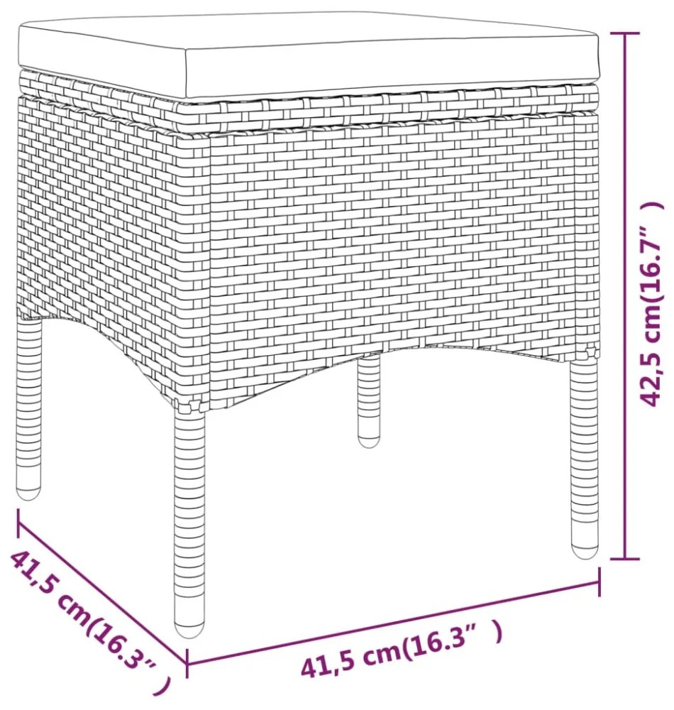 5 részes fekete polyrattan kerti ülőgarnitúra