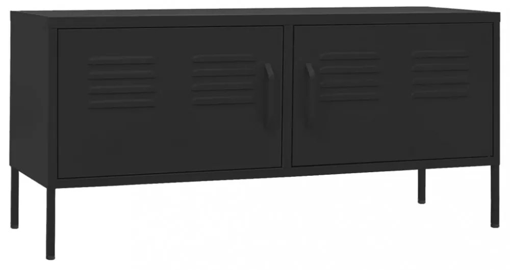 fekete acél TV-szekrény 105 x 35 x 50 cm