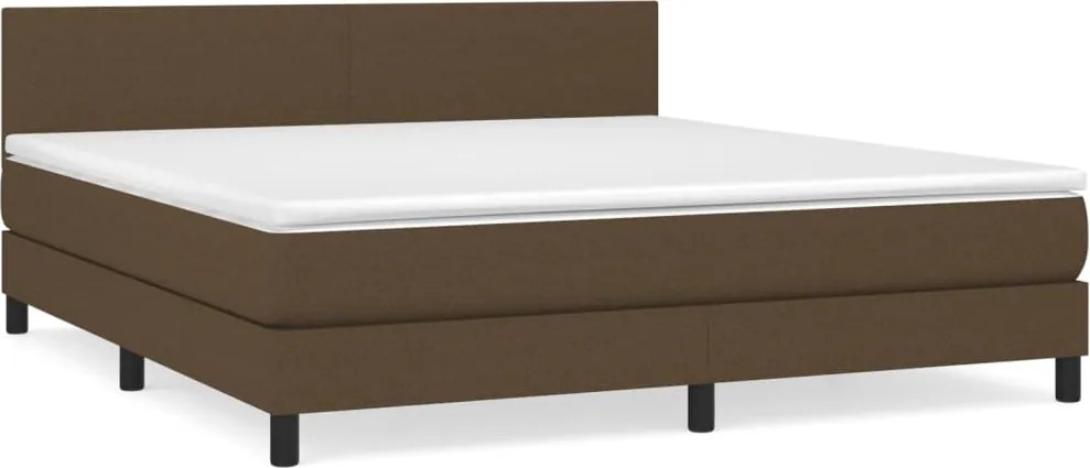 vidaXL sötétbarna szövet rugós ágy matraccal 160 x 200 cm