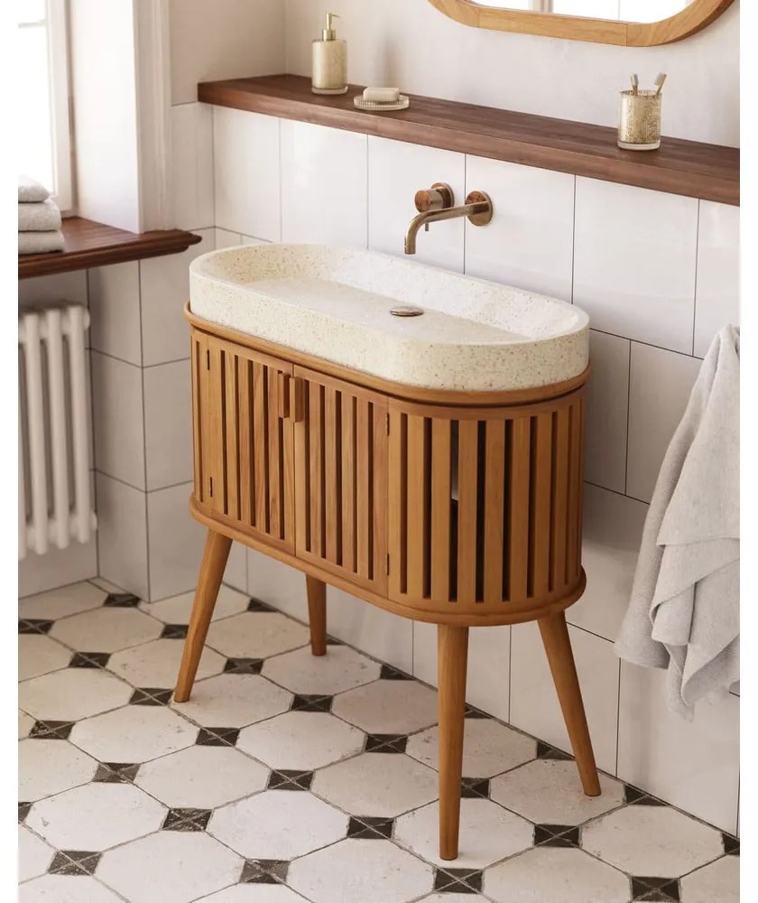Rokia teakfa mosdókagylós szekrény - Kave Home