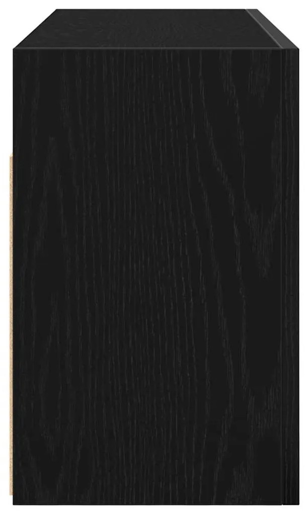 fekete szerelt fa fali fürdőszobaszekrény 80x25x40 cm