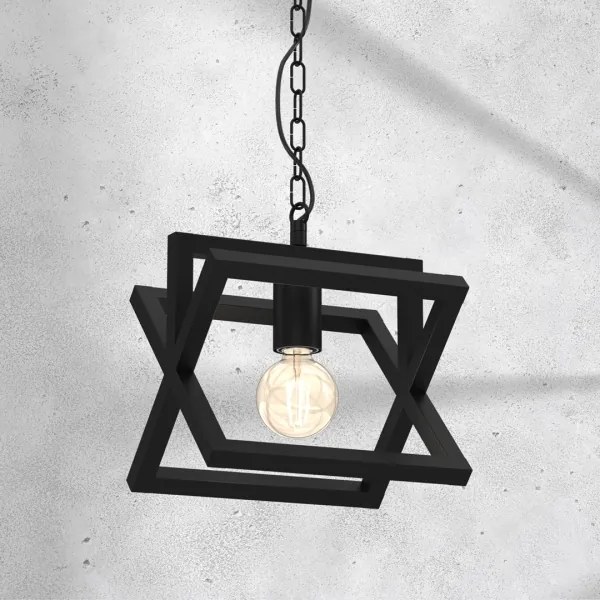 Csillár láncon ARNOLD 1xE27/60W/230V fekete