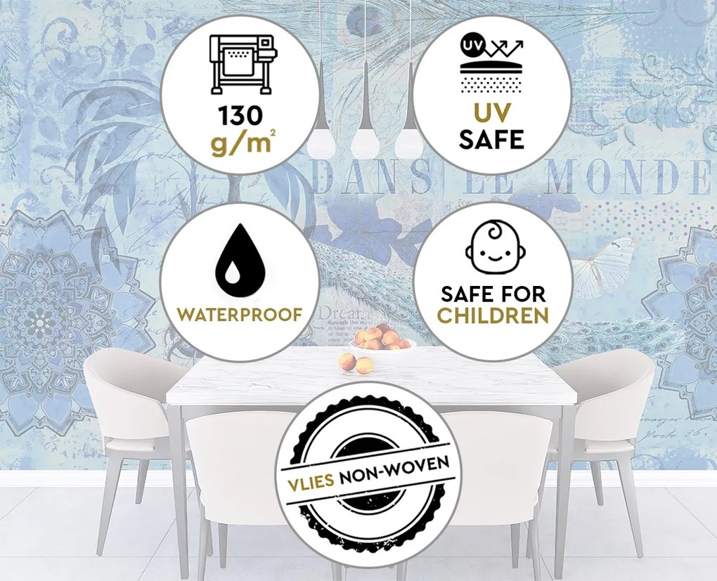 Gario Fotótapéta Kék régi képeslap - Andrea Haase Anyag: Vlies, Méret: 350 x 245 cm