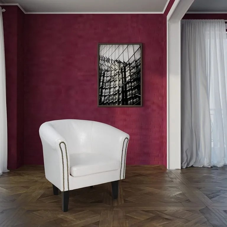 MIADOMODO Fotel Chesterfield 70 x 71 x 58 cm fehér