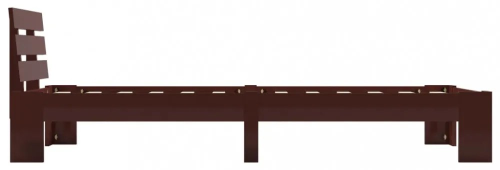 sötétbarna tömör fenyőfa ágykeret 100 x 200 cm