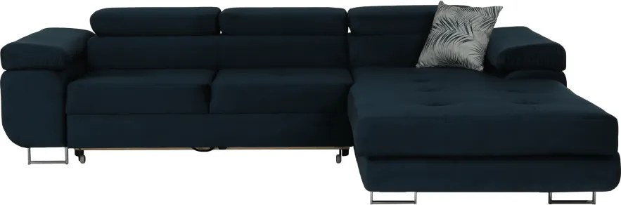 Sarokülőgarnitúra, kék, jobbos kivitel, AMARETA