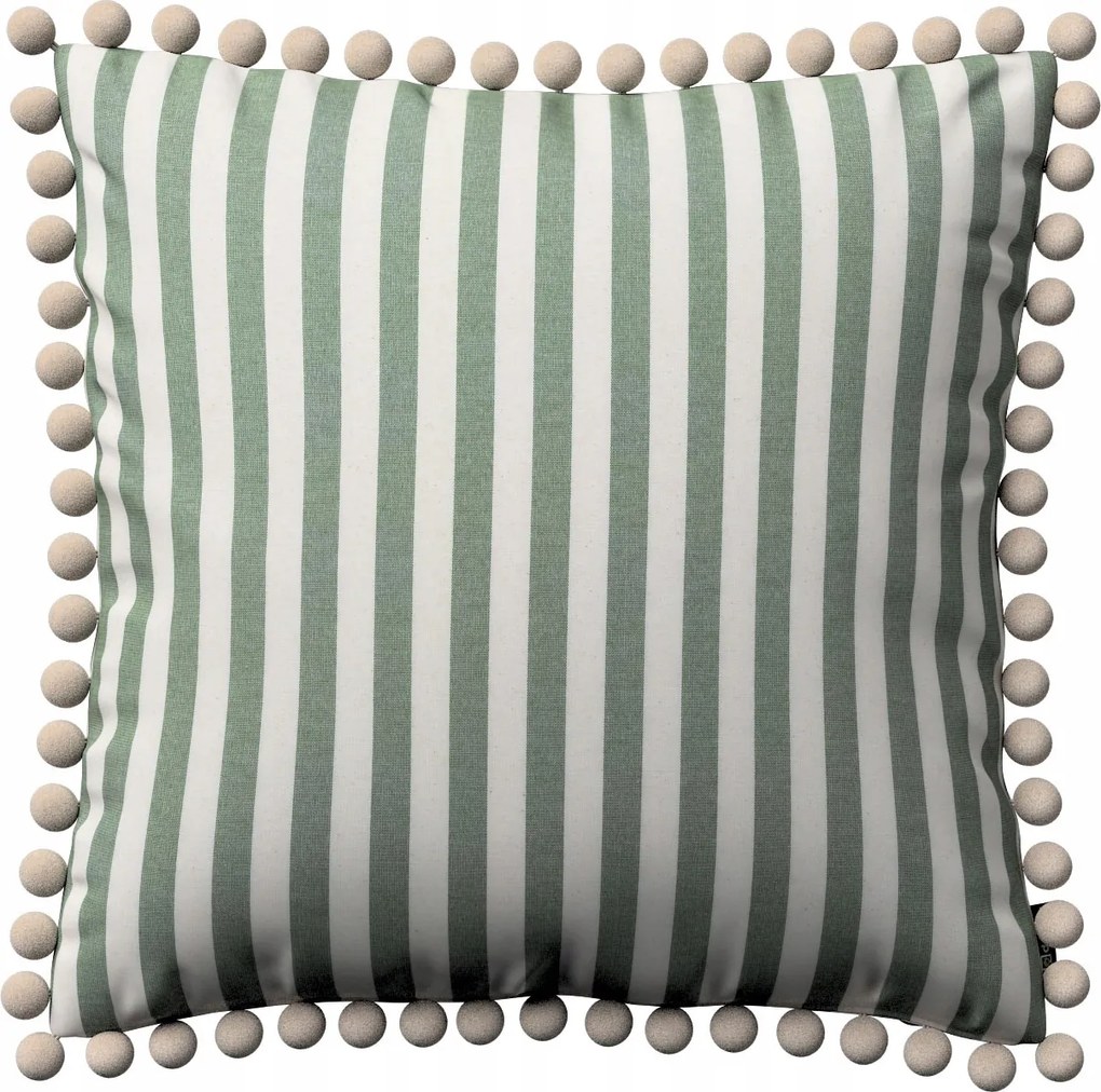 Párnahuzat 45x45 zöld-fehér csíkos (1,5cm)