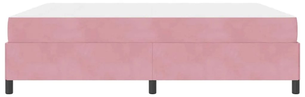 Ágykeret matracmal Rózsaszín és fehér 180 x 200 cm Bársony