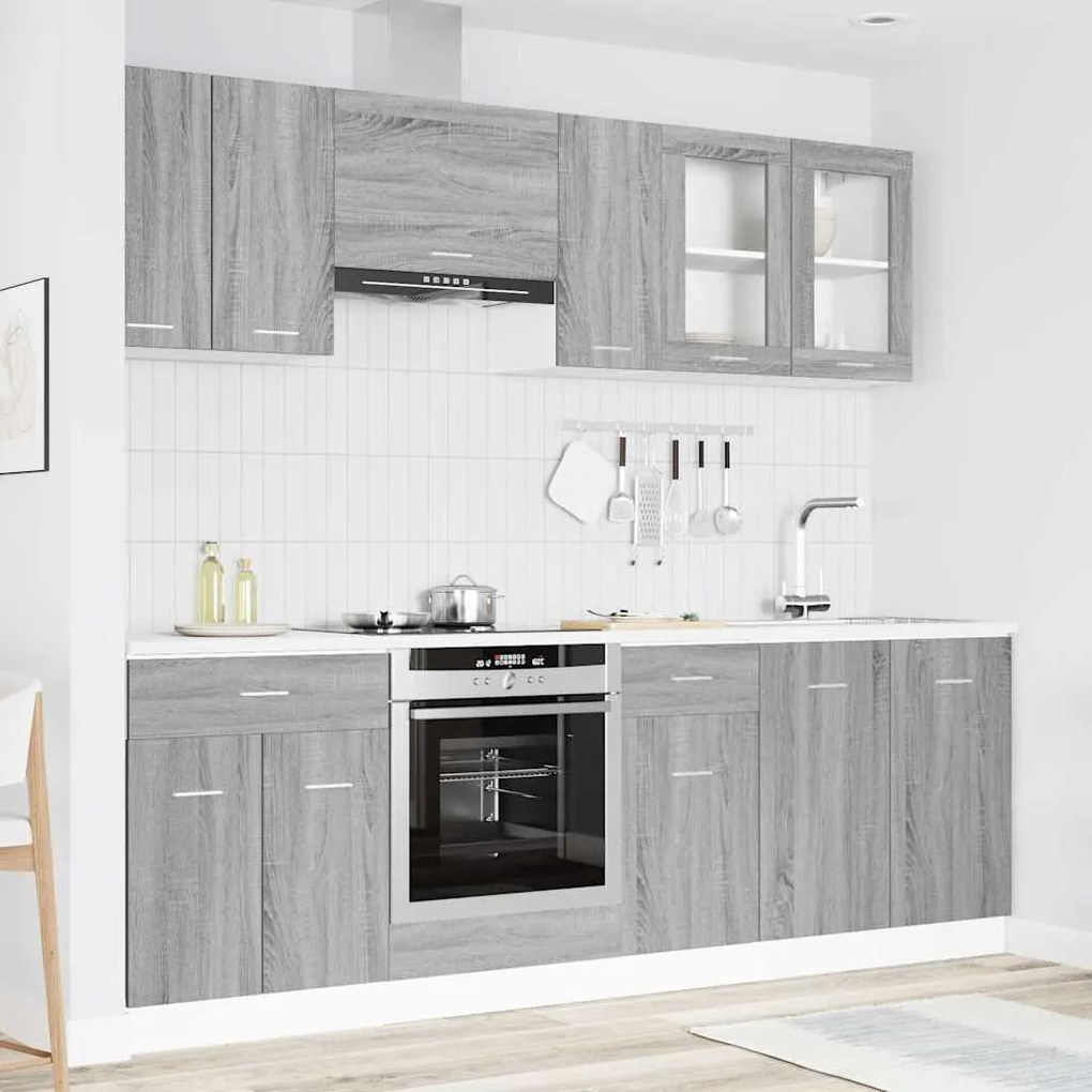 Konyhaszekrény garnitúra fiókkal Lyon 8 pcs Szürke Sonoma