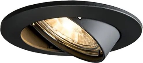 Kerek süllyesztett spotlámpa fekete dönthető betétgyűrűvel - Edu