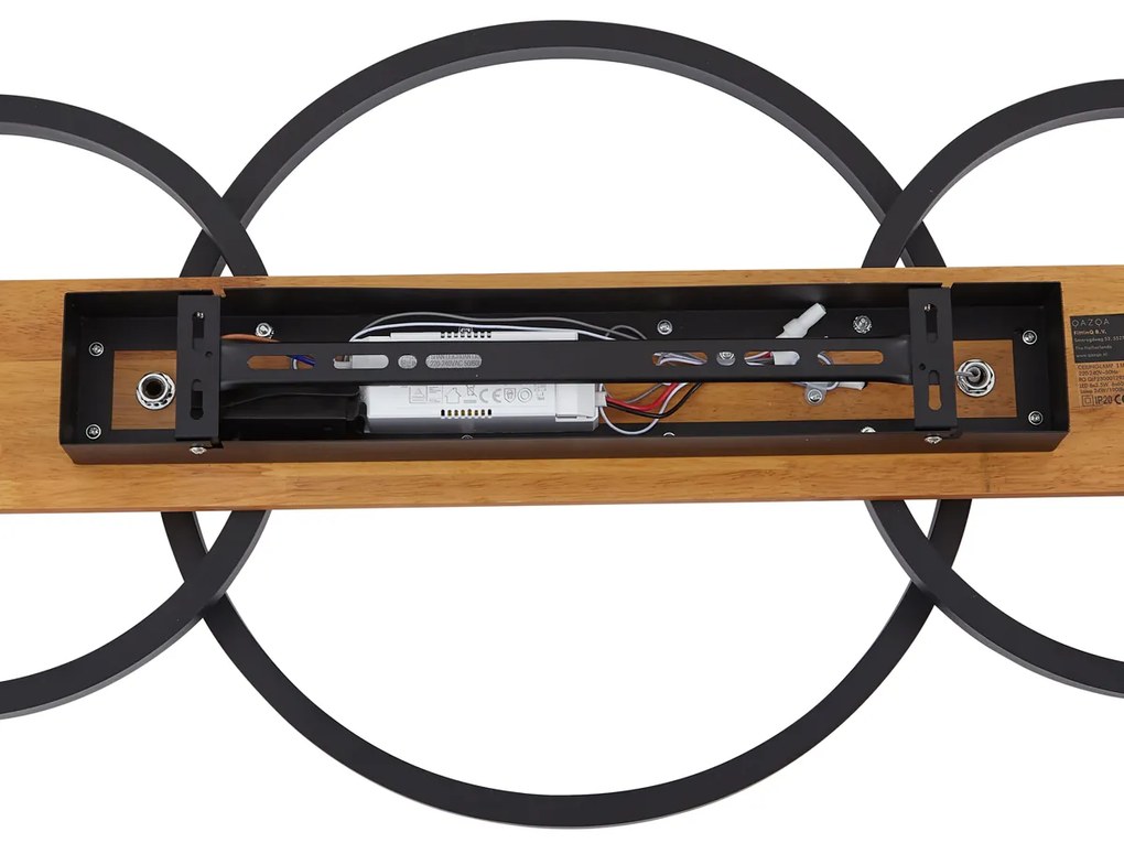 Design mennyezeti lámpa fekete kerek LED-del, 3 lépésben dimmelhető, 3-lámpás - Nimue