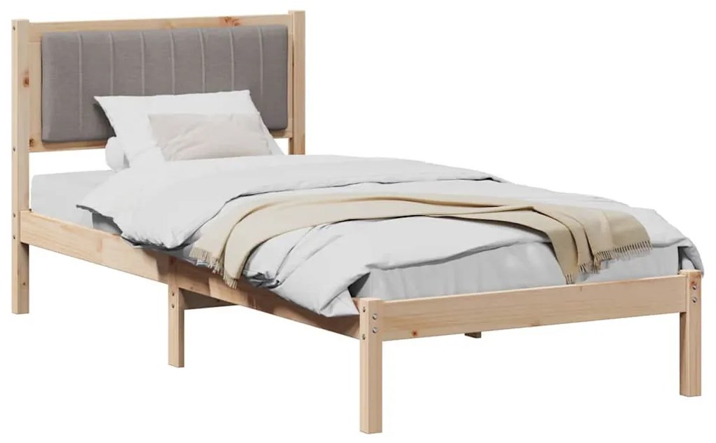 Ágykeret Kárpitozott Fejtámlával Tópszínű 90 x 200 cm