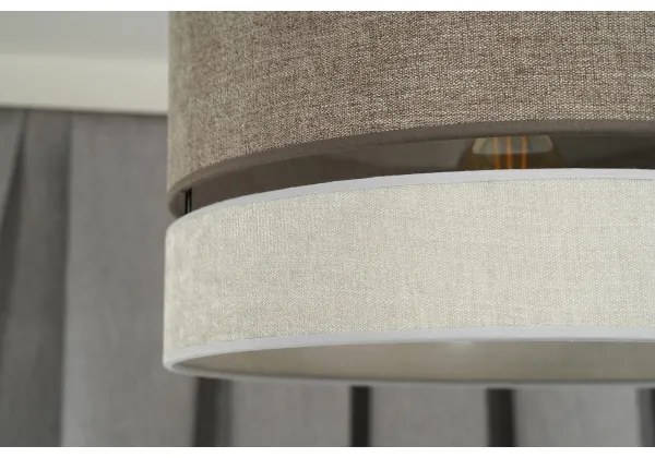 Duolla - Csillár zsinóron DOUBLE 1xE27/15W/230V átm. 40 cm barna/szürke