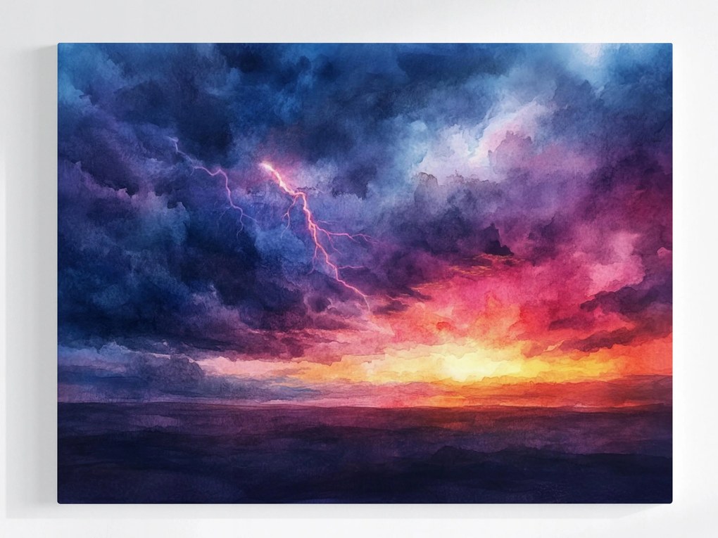 Vászonkép Canvas Időjárás Ég Felhők Villám Vihar Villám 80x60