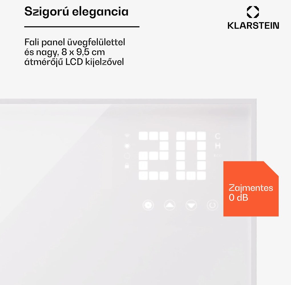 Klarstein Wonderwall Smart Bornholm, infravörös hősugárzó, 120 x 100 cm, 1200 W, applikáció