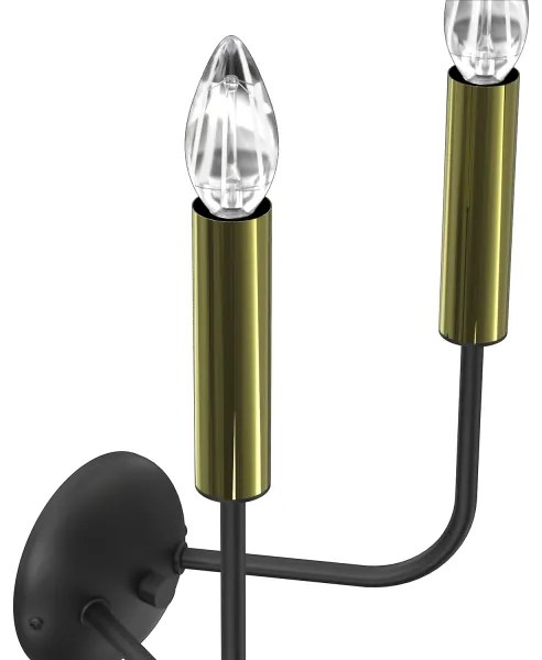 Fali lámpa AKASYA 2xE14/15W/230V fekete/arany