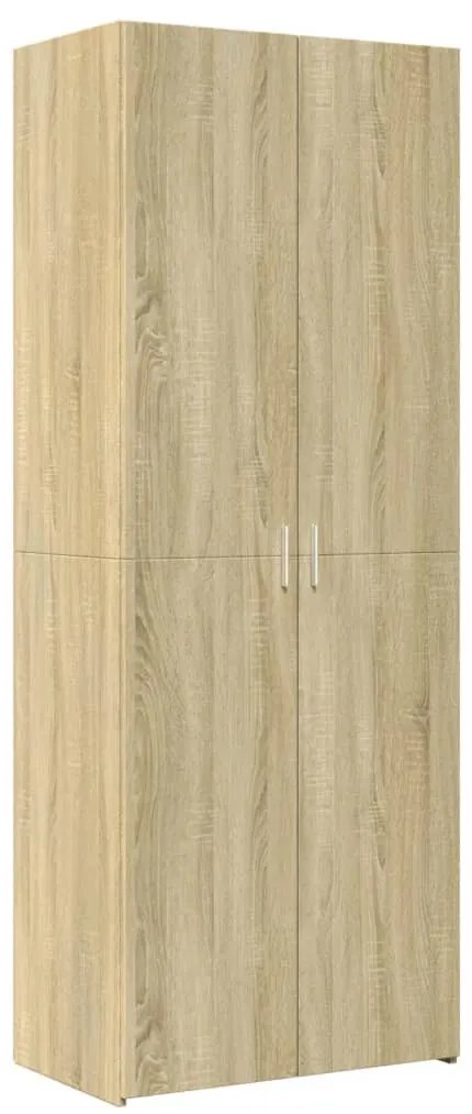 sonoma tölgy szerelt fa tárolószekrény 70 x 42,5 x 225 cm