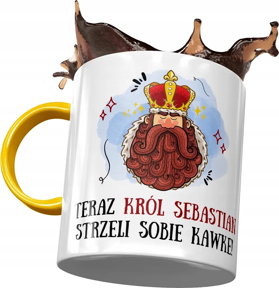 Sárga bögre Sebastian Férj Kolléga Ajándék Nyomtatott Fotóval