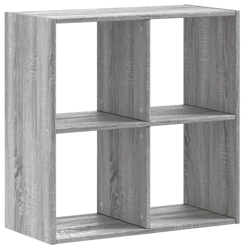 szürke sonoma színű szerelt fa könyvespolc 68,5 x 32 x 68,5 cm