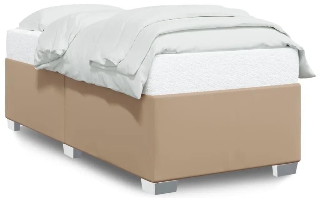 cappuccino színű műbőr ágykeret 90 x 200 cm