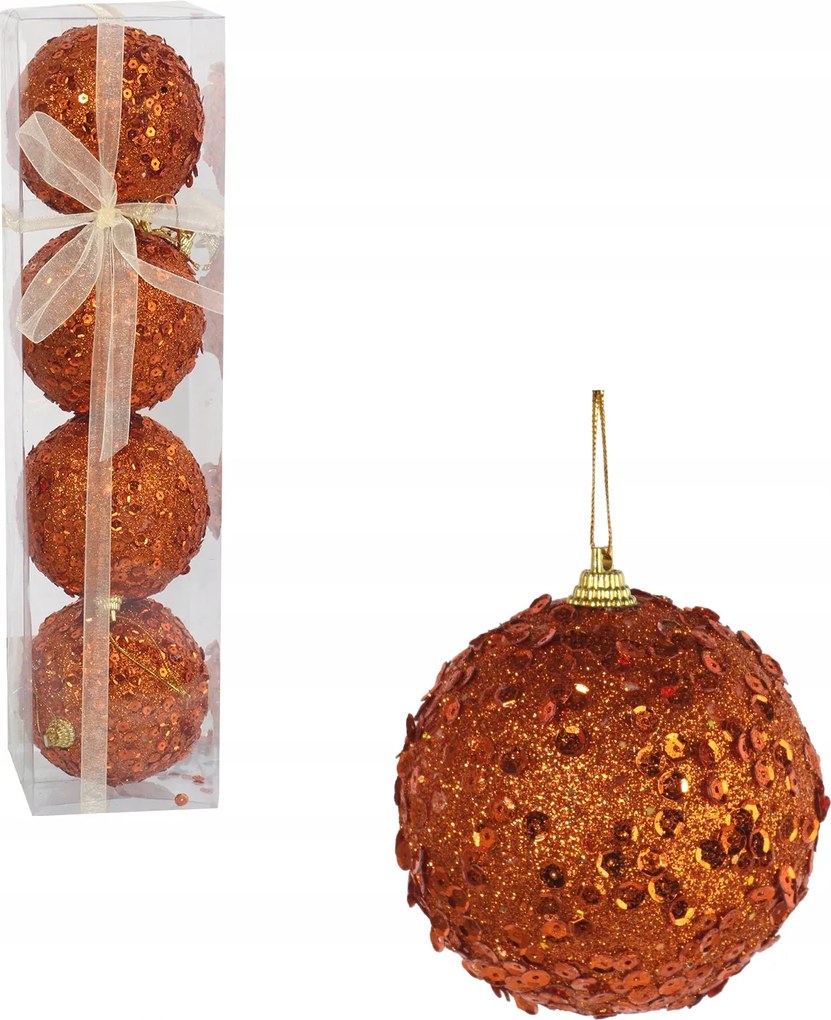 4 db hungarocell gömb narancssárga gyöngyökkel