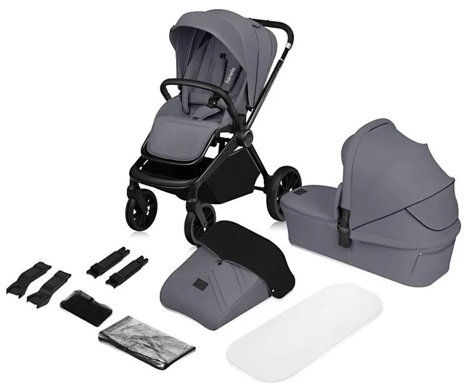 Lionelo - Kombinált 2 az 1-ben babakocsi MIKA PLUS Kőszürke