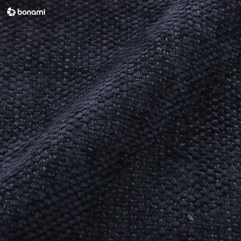 Sötétkék kinyitható-tárolóhelyes sarokkanapé (jobb oldali-heverő résszel) Fuji – Bobochic Paris