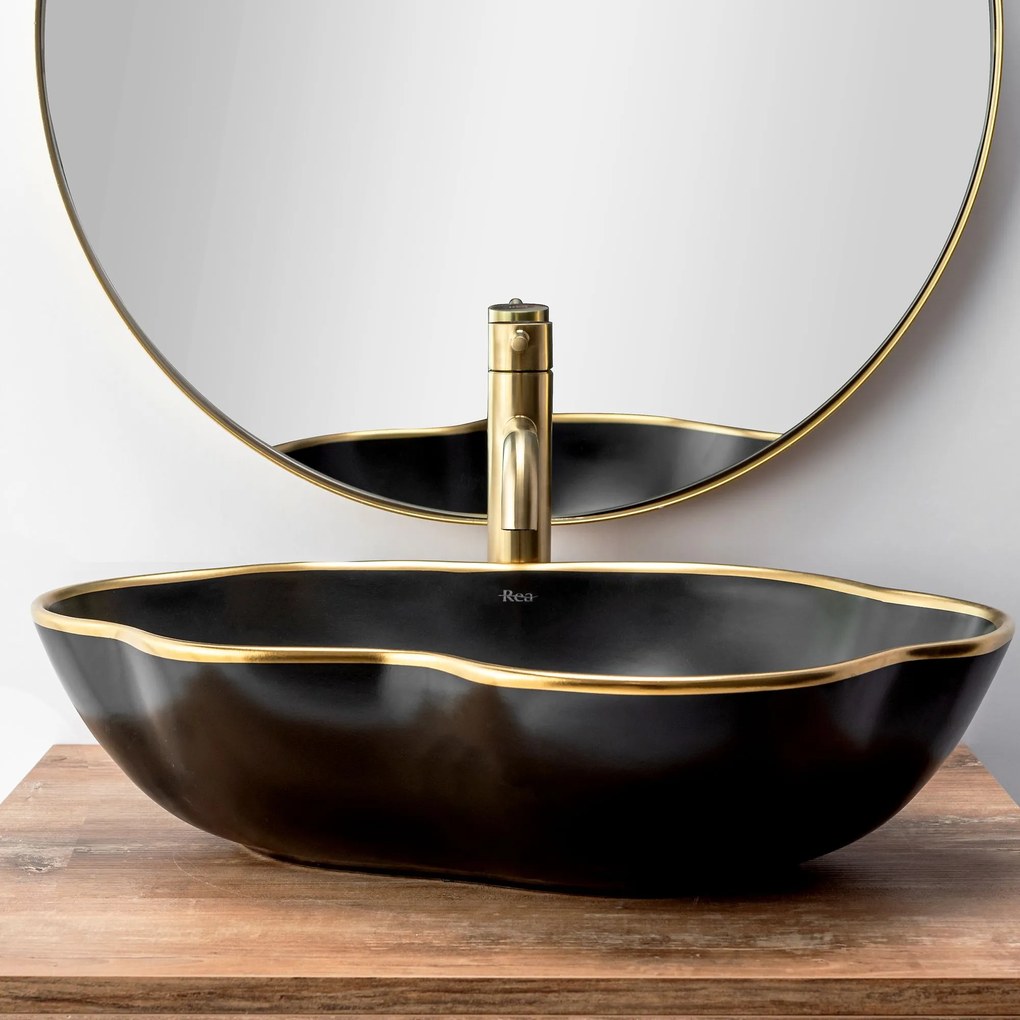 Fürdőszobai csaptelep Rea Lungo Brush Gold high