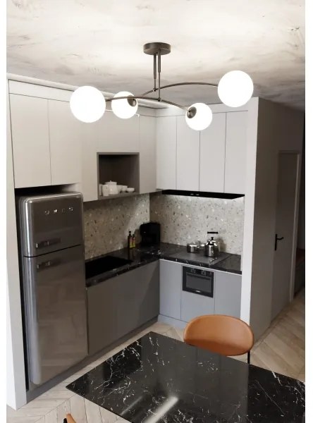 Csillár PREGOS 4xE14/10W/230V fekete