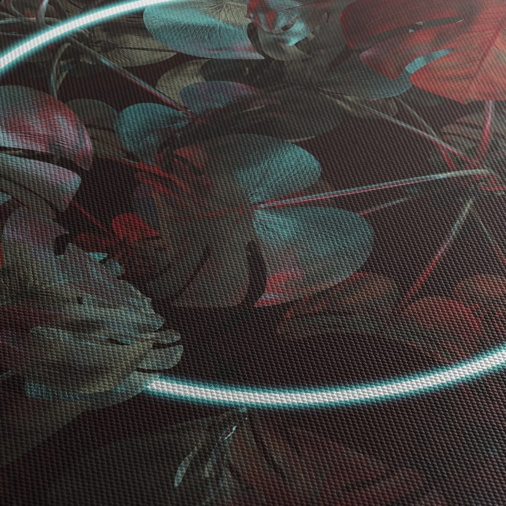 Kép - Neon kör a pálmafák között (150x105 cm)