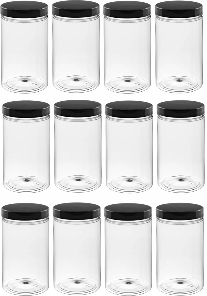 Műanyag befőttesüveg szett élelmiszerekhez 12db x 1,25 l