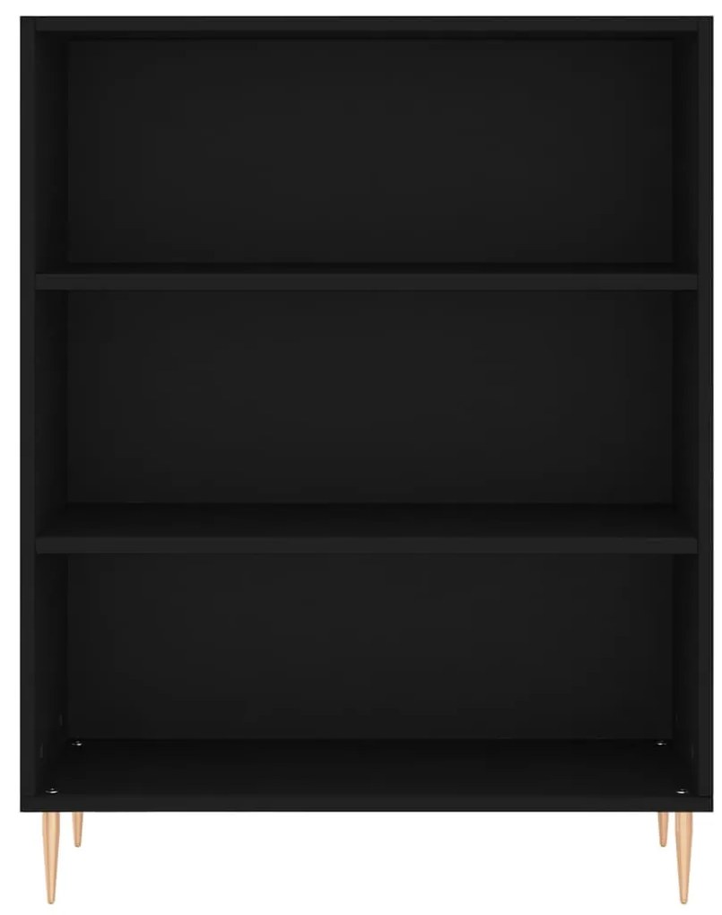 fekete szerelt fa magasszekrény 69,5x32,5x180 cm