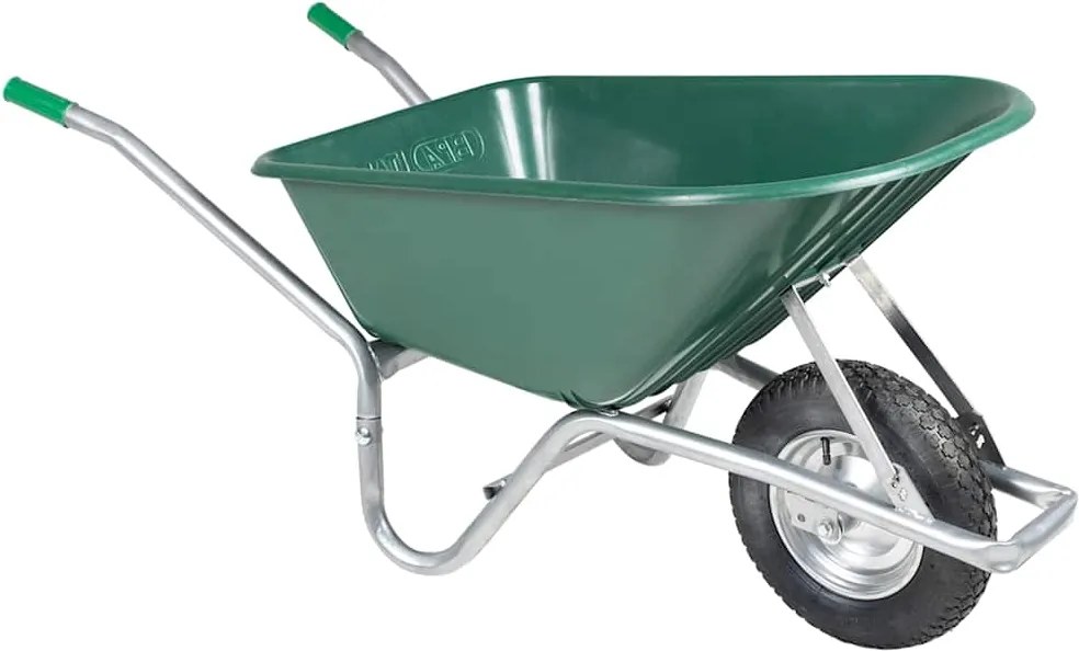 vidaXL talicska zöld 90 L 150 kg horganyzott acél és műanyag 90 l