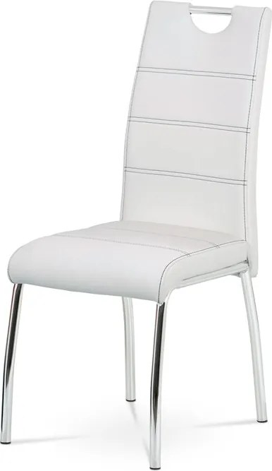 Étkezőszék, fehér, műbőr, WT – HC-484