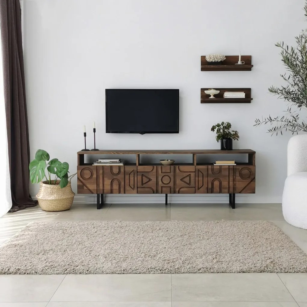 Aristo fém TV-állvány, dió, 50 cm