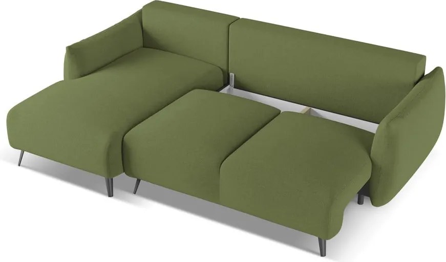 Zöld sarokkanapé (bal oldali) Malie – Makamii