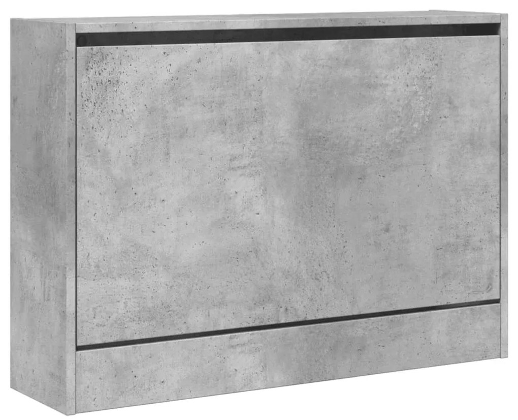 betonszürke szerelt fa cipőszekrény 80 x 21 x 57 cm
