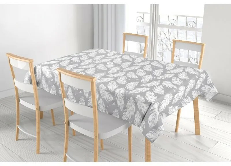 Bellatex asztalterítő Adéla Feather szürke, 120 x 140 cm, 120 x 140 cm