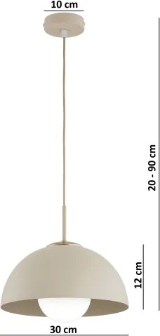 Brilagi - Kábeles függeszték COSMO 1xE27/60W/230V Ø 30 cm bézs/arany