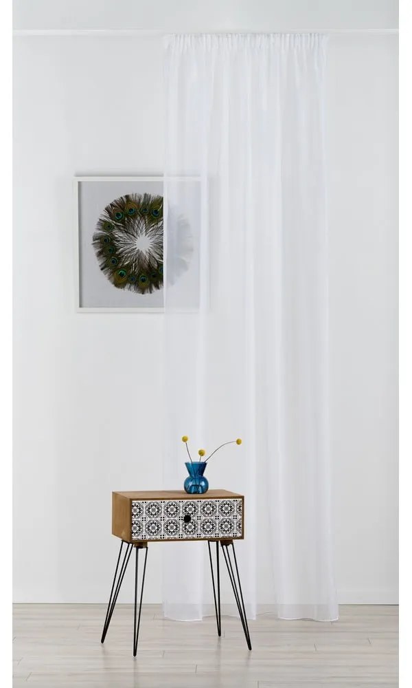 Fehér átlátszó függöny 140x245 cm Voile – Mendola Fabrics