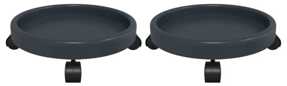 2 db szürke kerekes virágtartó átmérő 34 cm 35 kg
