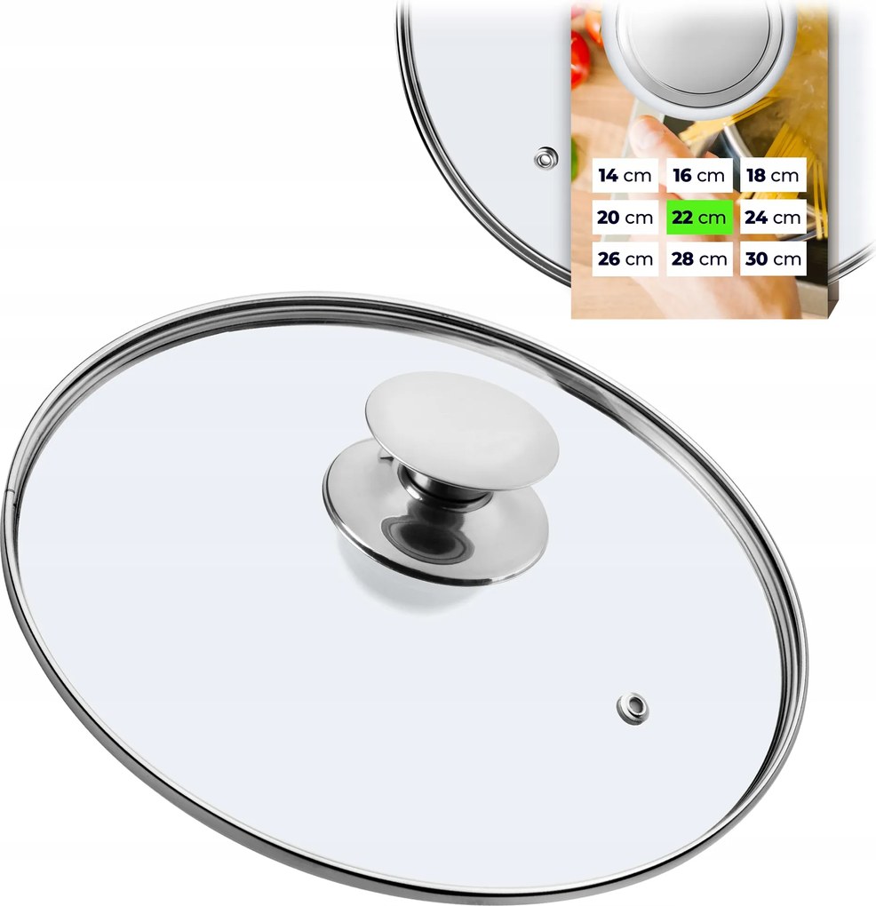 Üveg Fedő 22cm Serpenyő Fedő Edény