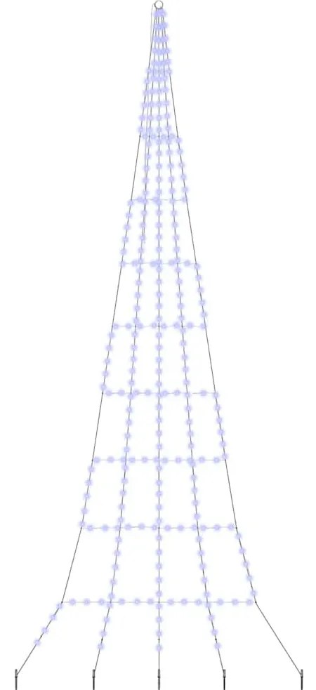 LED Karácsonyfák talajráccsal 276 LED-del Kék 500 cm Fém