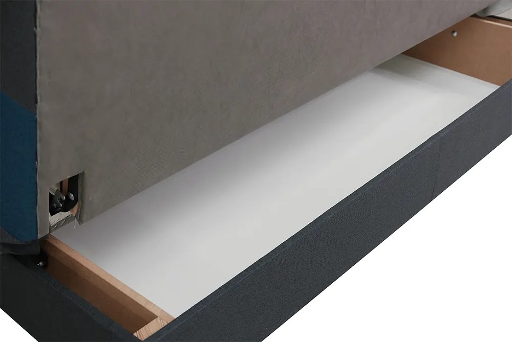 Kanapé, kék színű anyag/szürke, ALABAMA